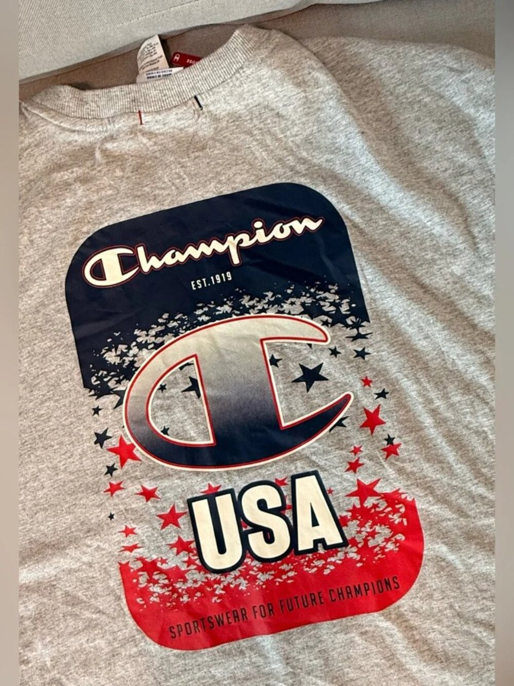Champion Women's Gray Logo T-Shirt XXL Plus Size Premium Sportswear Tee NWT - Picture 4 of 8